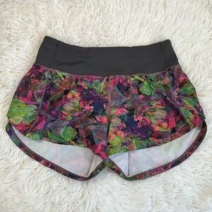 Lululemon Speed Up Mid-Rise Lined Shorts Vivid Floral Tone Multi/Graphite Grey